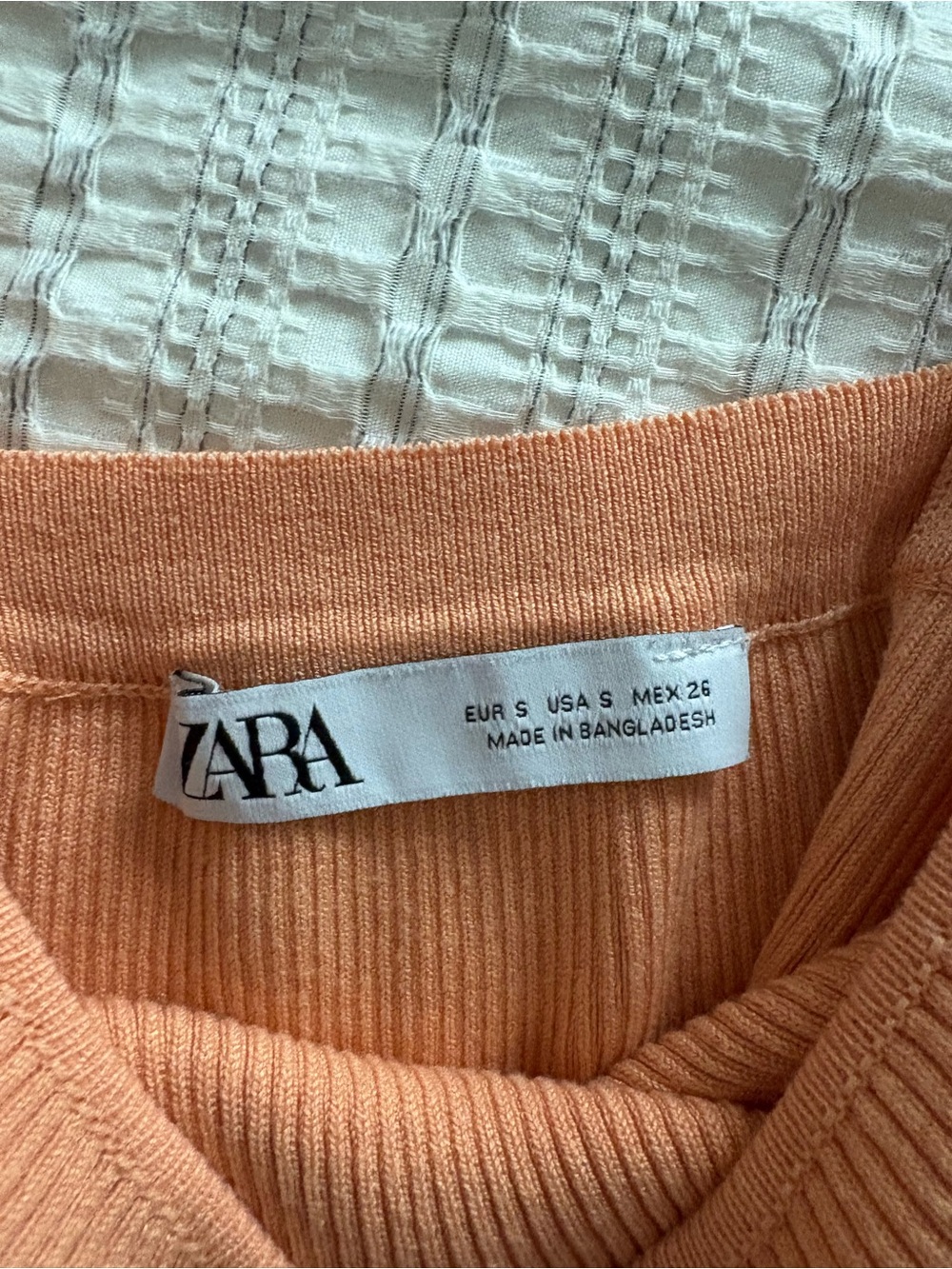 Zara Peach Ribbed Crop Tank - Picture 3 of 4